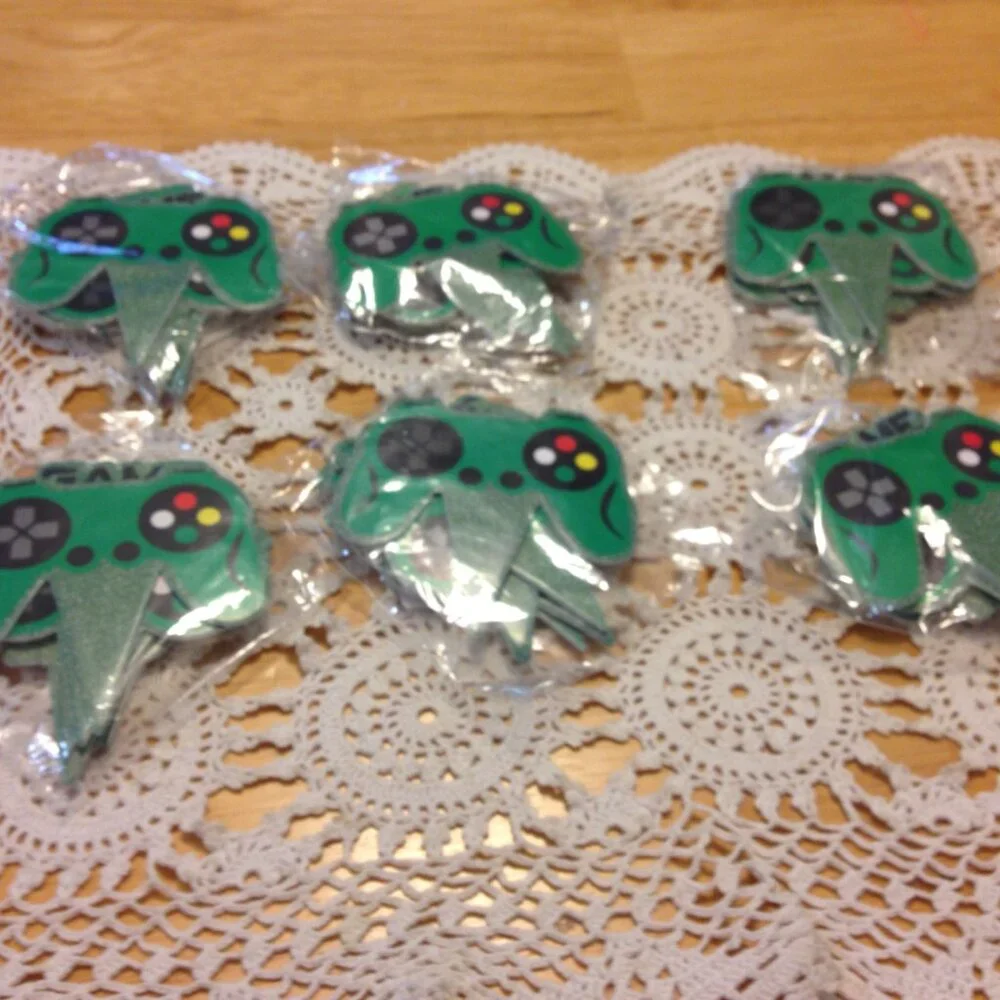 Party Supplies, cupcake toppers for gaming party theme